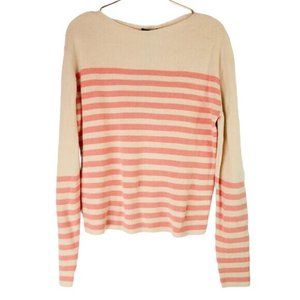Coral Almond Striped Pullover Knit Sweater  Who What Wear